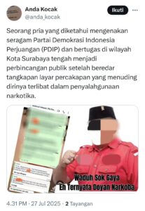 Dugaan Skandal Narkoba Politisi PDIP Surabaya: AMI Desak Tes Urine Massal