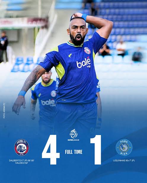 Arema FC Mengalahkan PSBS Biak dengan Skor 4-1