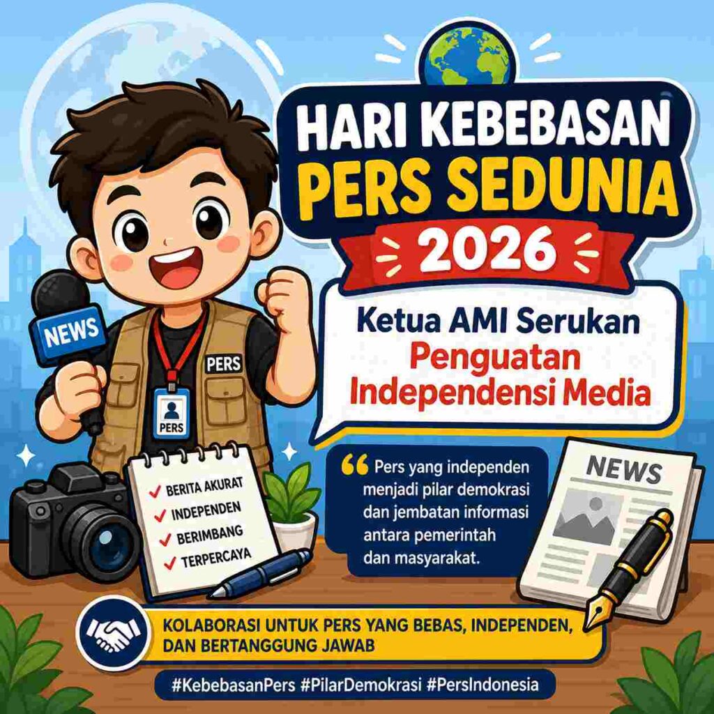 Hari Kebebasan Pers Sedunia 2026, Ketua AMI Serukan Penguatan Independensi Media
