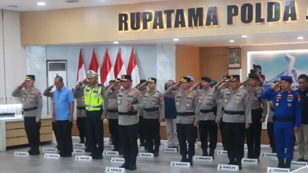 Jelang Hari Bhayangkara ke-80, Polda Jatim Ikuti Upacara Pemuliaan Nilai-Nilai Tribrata