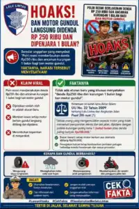 Korlantas Polri: Masyarakat Diimbau Tidak Mudah Percaya Hoaks Terkait Polisi Akan Denda Rp250 Ribu untuk Ban Gundul